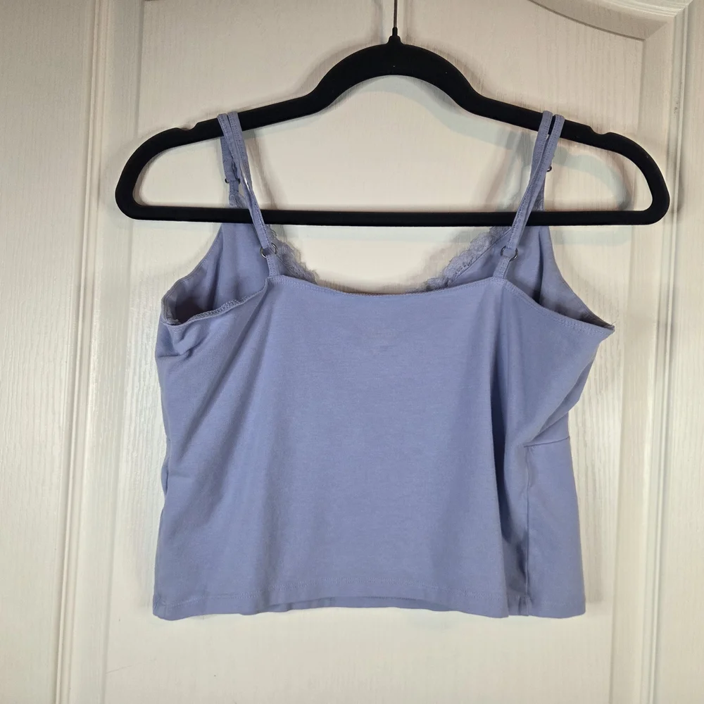 Hollister Lace Edge Cropped Tank Lavender Size Extra Large - Picture 2 of 3